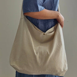 Crossbody bag, beige cotton linen school bag, market bag, tote bag,shopping bag ，travel bag，beach bag-Handmade, limited
