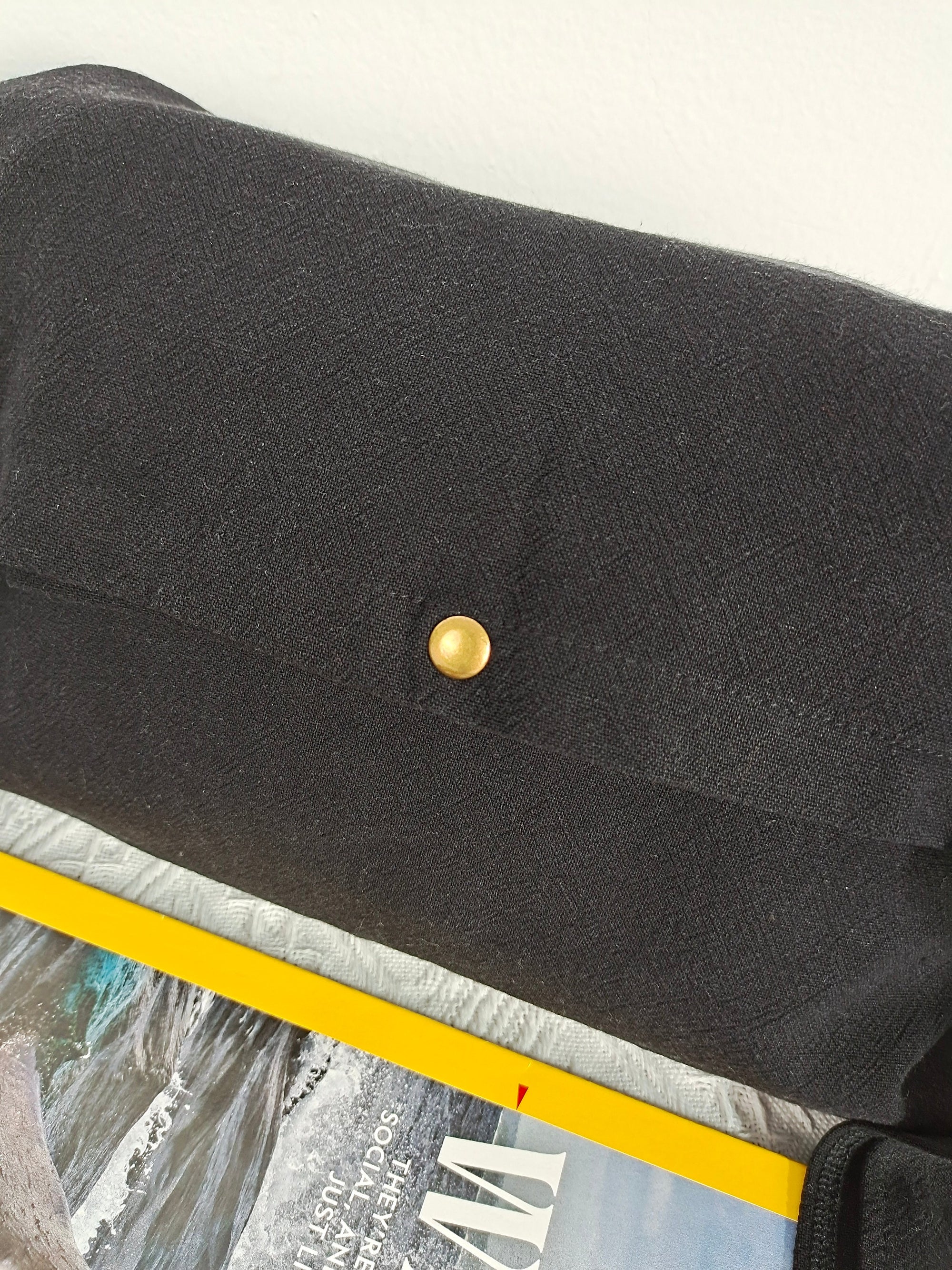 Crossbody bag, black cotton linen school bag, market bag, tote bag,shopping bag ，travel bag，beach bag-Handmade, limited Christmas gift