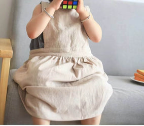 Oat pinafore kids apron Christmas gift apron dress one size for age 4-7 years older