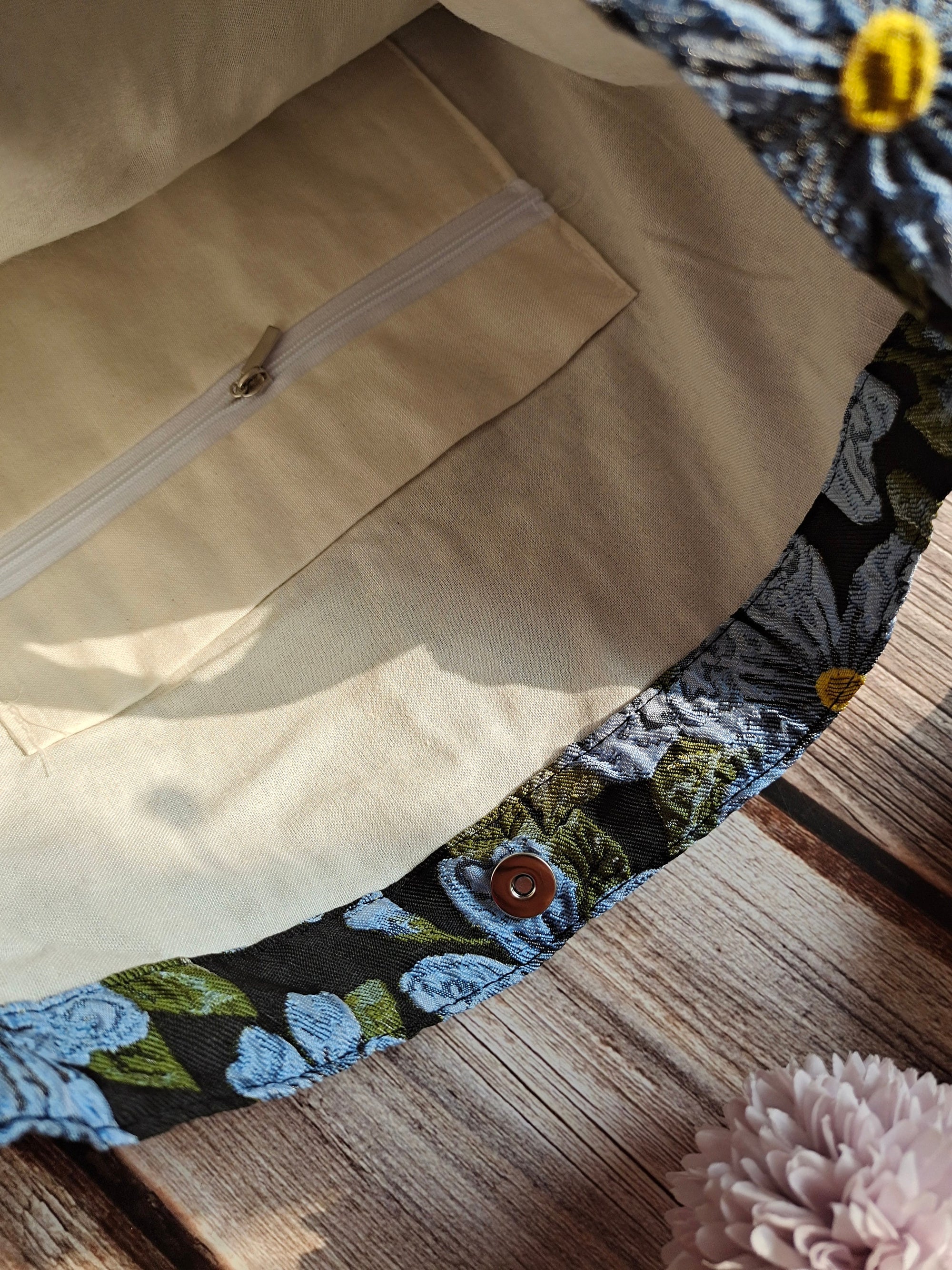 Vintage Embroidered Elegant Flower Design tote bag, shoulder bag, market bag, adjustable bag travel bag，beach bag Christmas gift